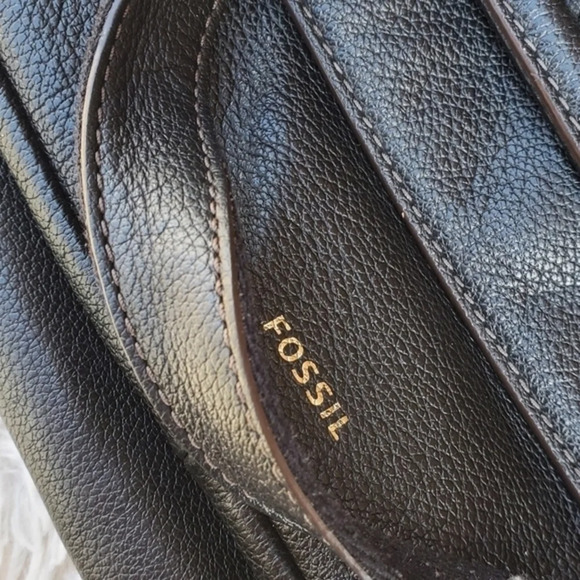Fossil.Black Pebbled leather xbody shoulder‎ bag - Picture 3 of 16